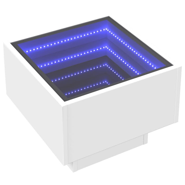 Noptieră cu LED infinity, alb, 40x40x30 cm - WALTI WALTI