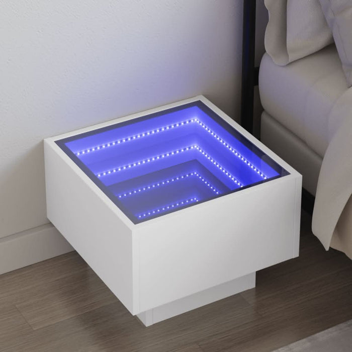 Noptieră cu LED infinity, alb, 40x40x30 cm - WALTI WALTI