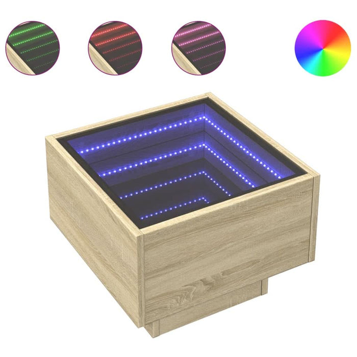 Noptieră cu LED infinity, stejar sonoma, 40x40x30 cm - WALTI WALTI