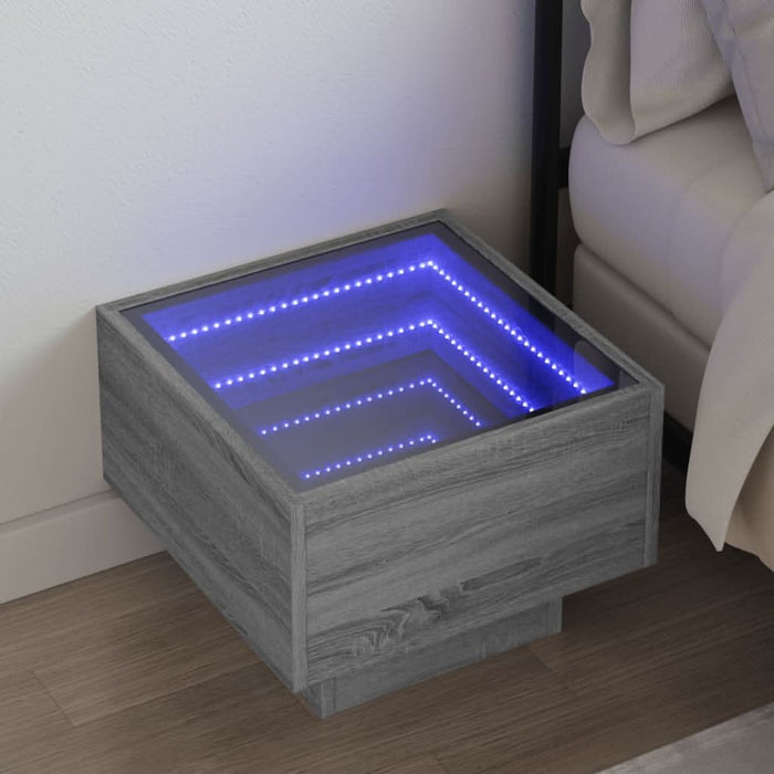 Noptieră cu LED infinity, gri sonoma, 40x40x30 cm - WALTI WALTI