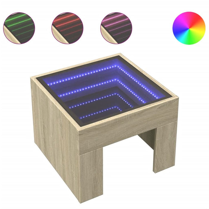 Noptieră cu LED infinity, stejar sonoma, 40x40x30 cm - WALTI WALTI