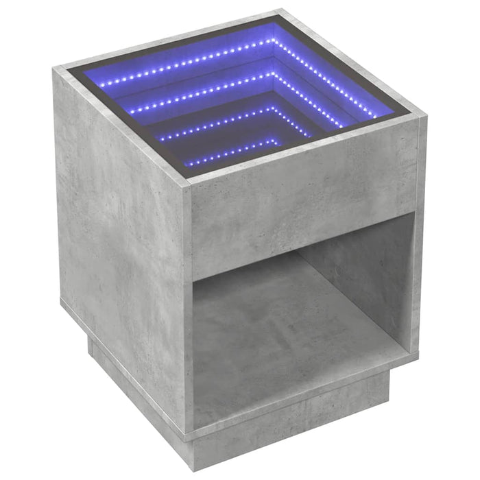 Noptieră cu LED infinity, gri beton, 40x40x50 cm - WALTI WALTI