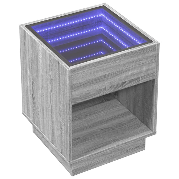 Noptieră cu LED infinity, gri sonoma, 40x40x50 cm - WALTI WALTI