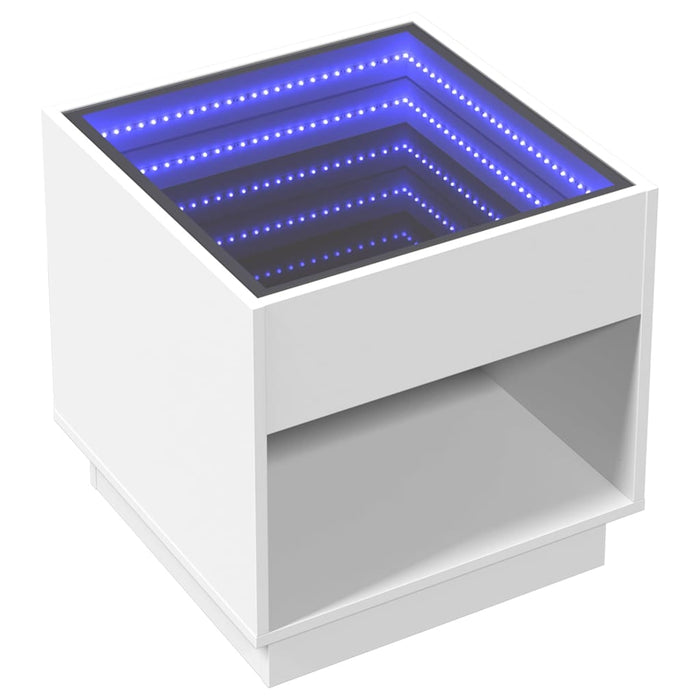 Noptieră cu LED infinity, alb, 50x50x50 cm - WALTI WALTI