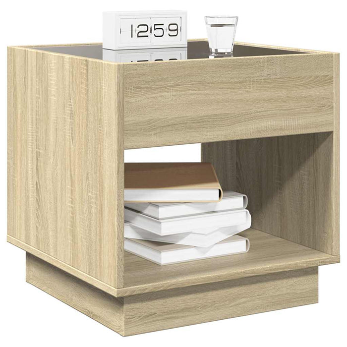 Noptieră cu LED infinity, stejar sonoma, 50x50x50 cm - WALTI WALTI