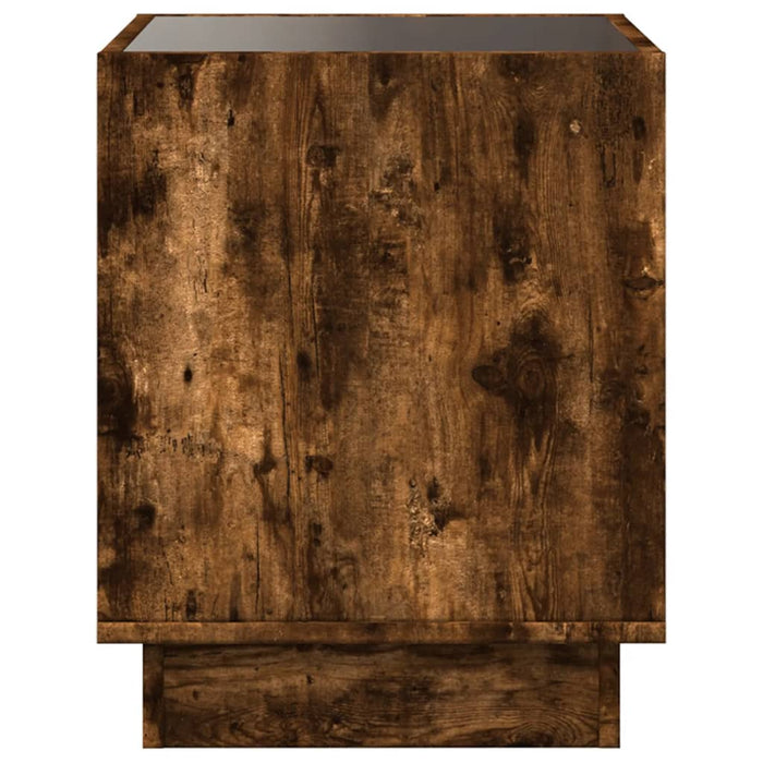 Noptieră cu LED infinity, stejar fumuriu, 50x50x50 cm - WALTI WALTI