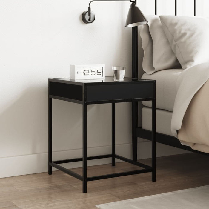 Noptieră cu LED infinity, negru, 40x40x51 cm - WALTI WALTI