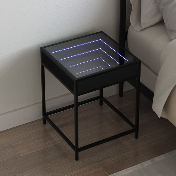 Noptieră cu LED infinity, negru, 40x40x51 cm - WALTI WALTI
