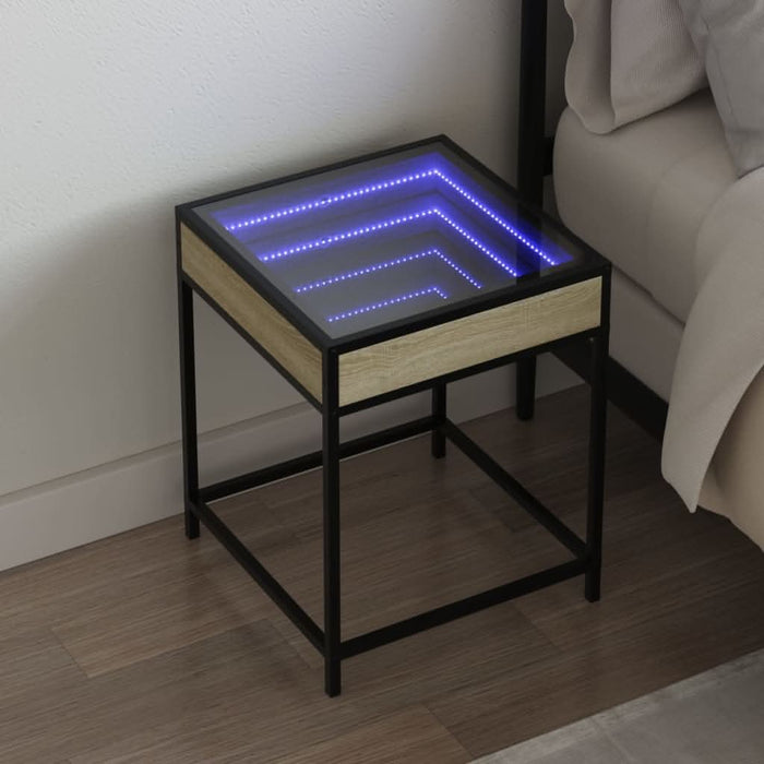 Noptieră cu LED infinity, stejar sonoma, 40x40x51 cm - WALTI WALTI