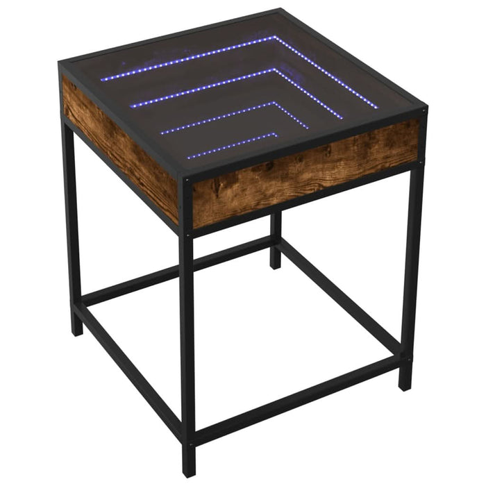 Noptieră cu LED infinity, stejar fumuriu, 40x40x51 cm - WALTI WALTI