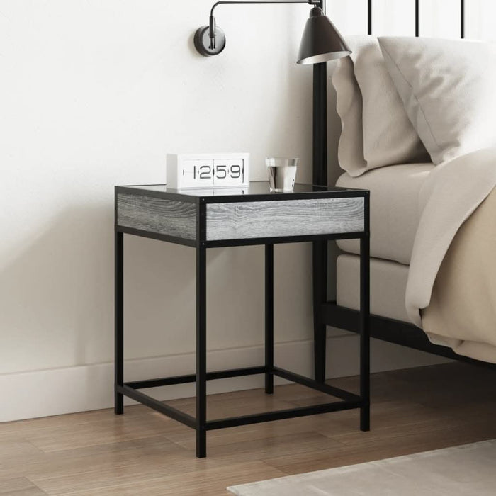 Noptieră cu LED infinity, gri sonoma, 40x40x51 cm - WALTI WALTI