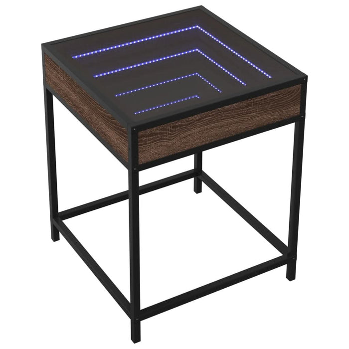 Noptieră cu LED infinity, stejar maro, 40x40x51 cm - WALTI WALTI