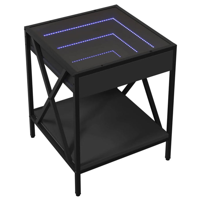 Noptieră cu LED infinity, negru, 40x40x49 cm - WALTI WALTI