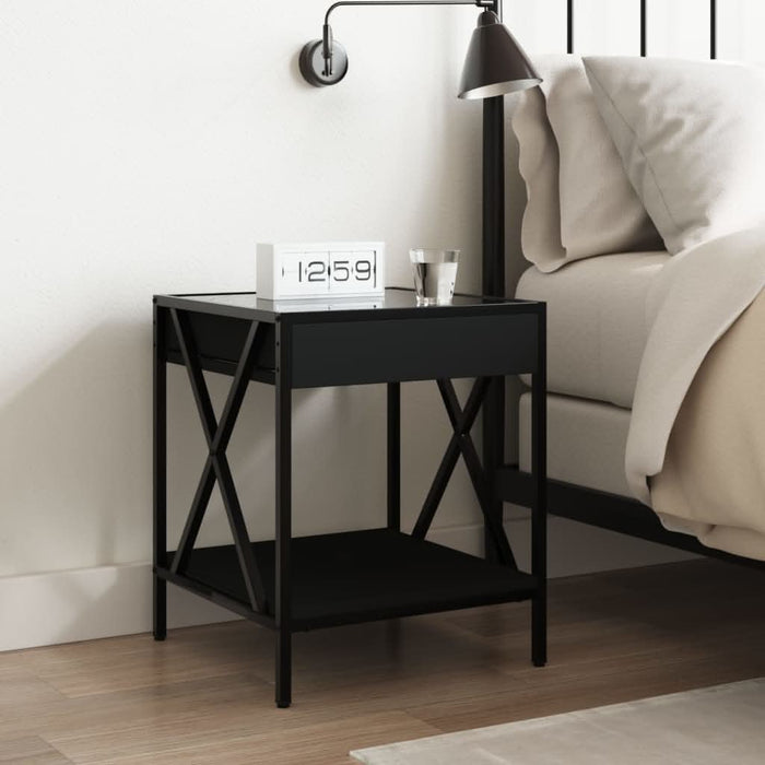 Noptieră cu LED infinity, negru, 40x40x49 cm - WALTI WALTI