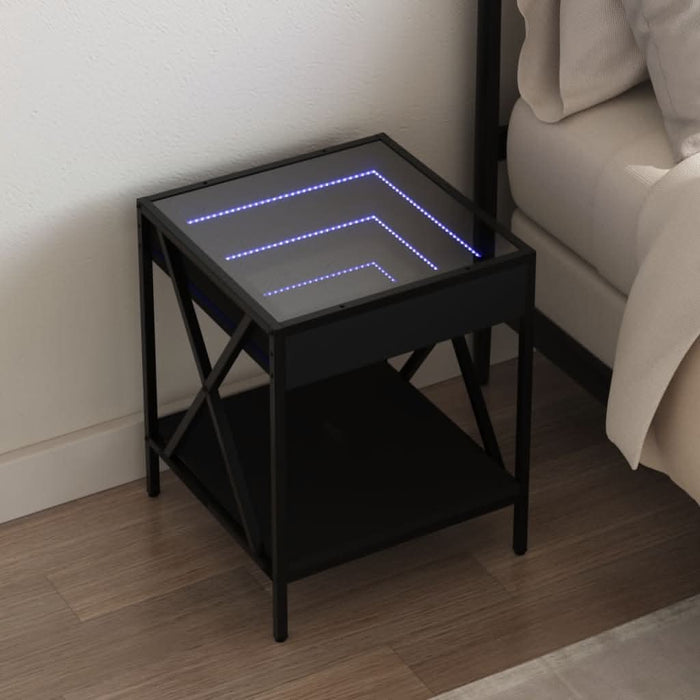 Noptieră cu LED infinity, negru, 40x40x49 cm - WALTI WALTI