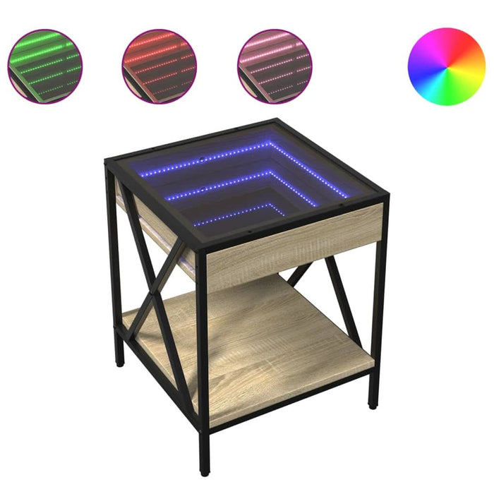 Noptieră cu LED infinity, stejar sonoma, 40x40x49 cm - WALTI WALTI