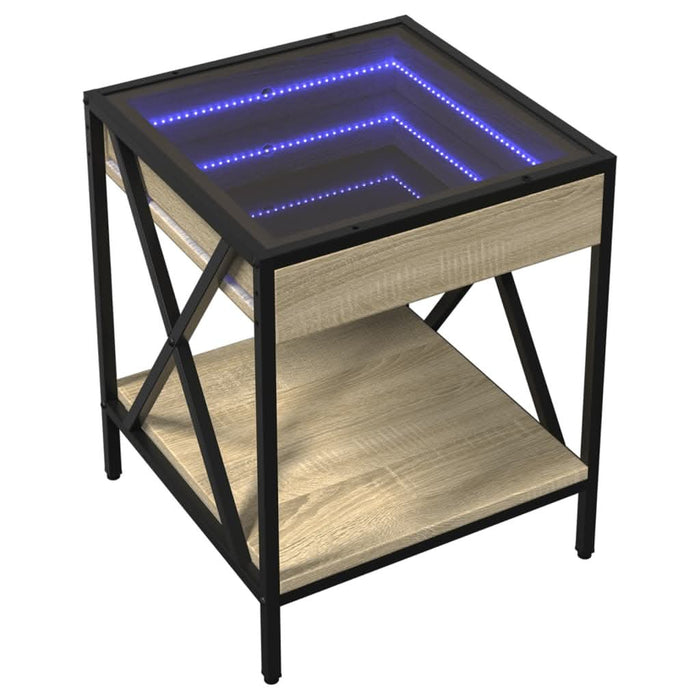 Noptieră cu LED infinity, stejar sonoma, 40x40x49 cm - WALTI WALTI