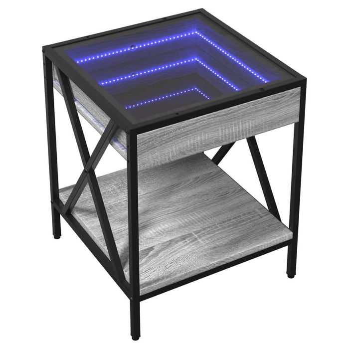 Noptieră cu LED infinity, gri sonoma, 40x40x49 cm - WALTI WALTI