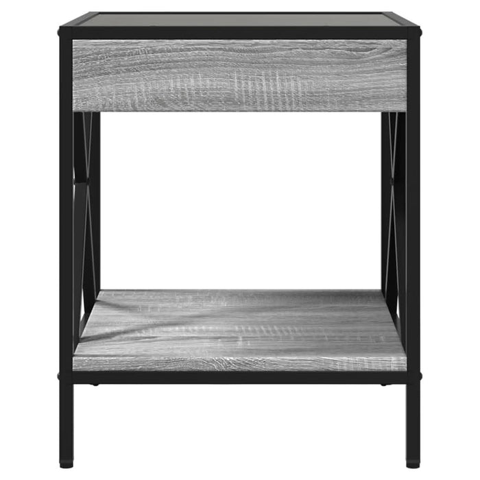 Noptieră cu LED infinity, gri sonoma, 40x40x49 cm - WALTI WALTI