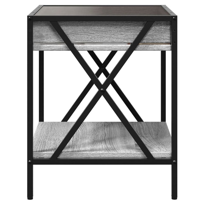 Noptieră cu LED infinity, gri sonoma, 40x40x49 cm - WALTI WALTI