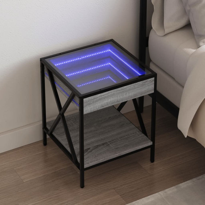 Noptieră cu LED infinity, gri sonoma, 40x40x49 cm - WALTI WALTI