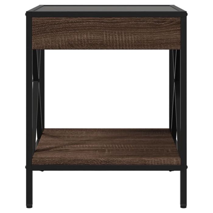Noptieră cu LED infinity, stejar maro, 40x40x49 cm - WALTI WALTI