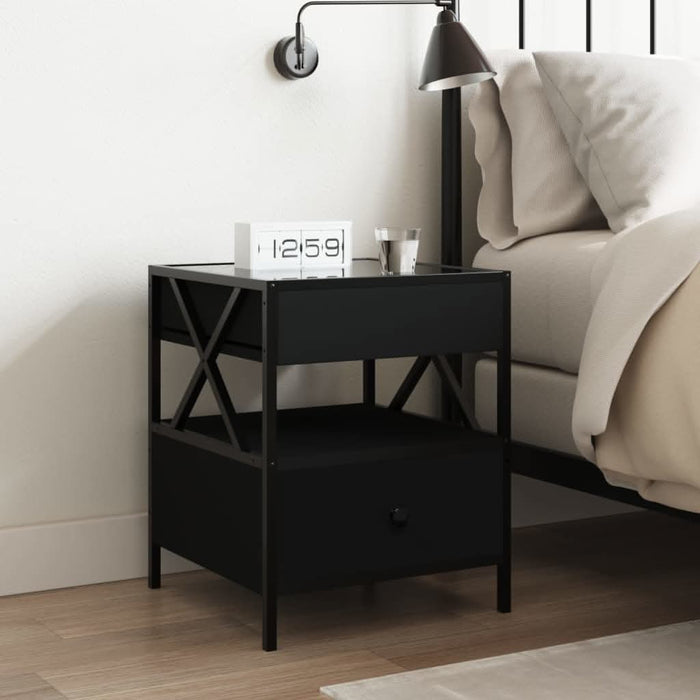 Noptieră cu LED infinity, negru, 40x40x51 cm - WALTI WALTI
