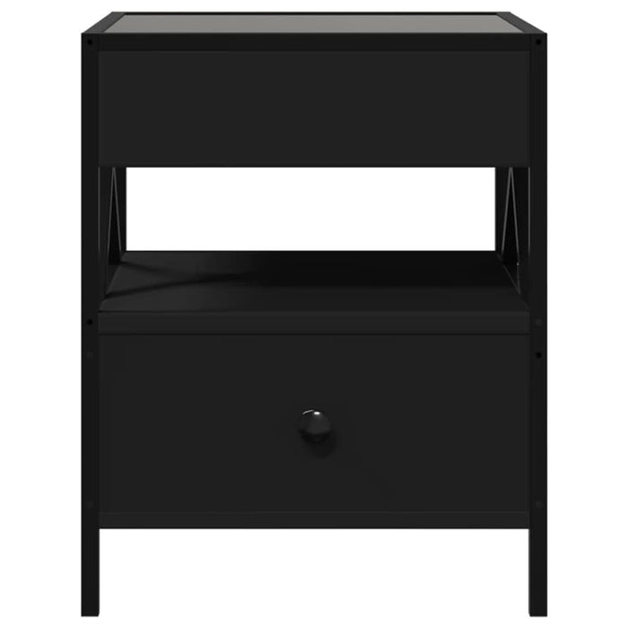 Noptieră cu LED infinity, negru, 40x40x51 cm - WALTI WALTI