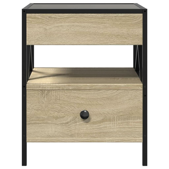 Noptieră cu LED infinity, stejar sonoma, 40x40x51 cm - WALTI WALTI