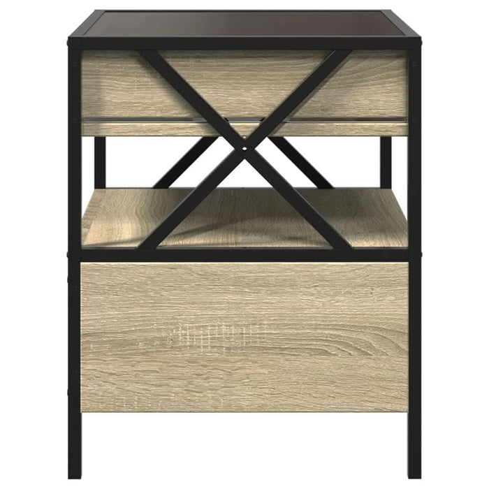 Noptieră cu LED infinity, stejar sonoma, 40x40x51 cm - WALTI WALTI