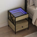 Noptieră cu LED infinity, stejar sonoma, 40x40x51 cm - WALTI WALTI