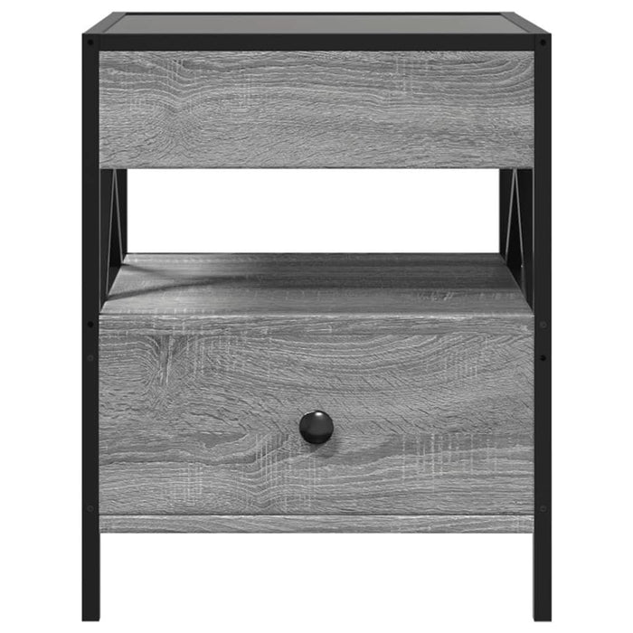 Noptieră cu LED infinity, gri sonoma, 40x40x51 cm - WALTI WALTI