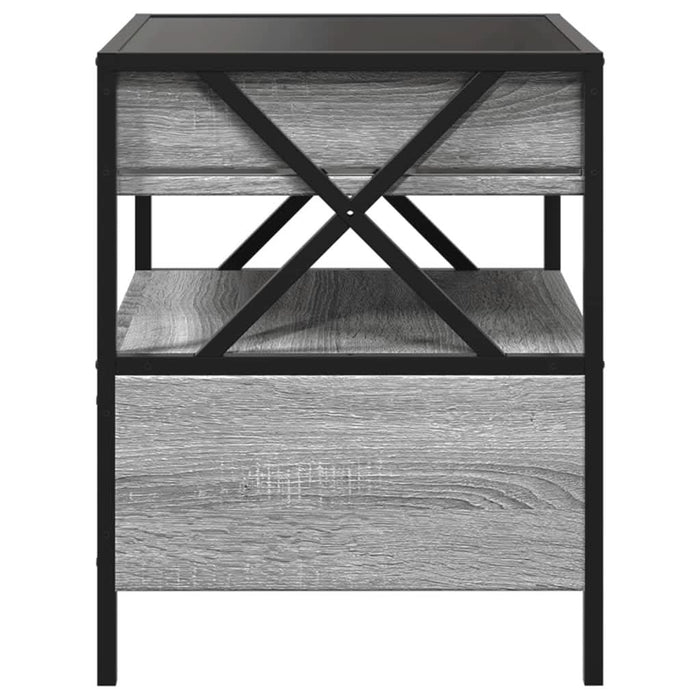 Noptieră cu LED infinity, gri sonoma, 40x40x51 cm - WALTI WALTI
