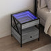Noptieră cu LED infinity, gri sonoma, 40x40x51 cm - WALTI WALTI