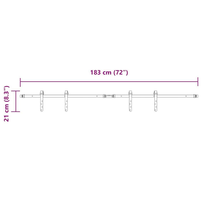 Set uși glisante pentru dulap 183 cm oțel carbon - WALTI WALTI