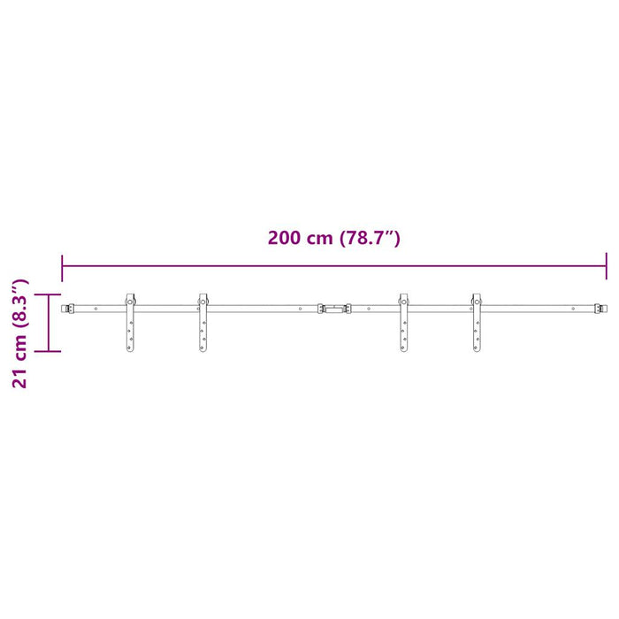 Set uși glisante pentru dulap 200 cm oțel carbon WALTI