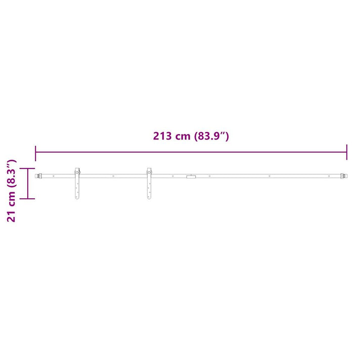 Set uși glisante pentru dulap 213 cm oțel carbon - WALTI WALTI