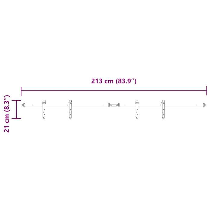Set uși glisante pentru dulap 213 cm oțel carbon - WALTI WALTI