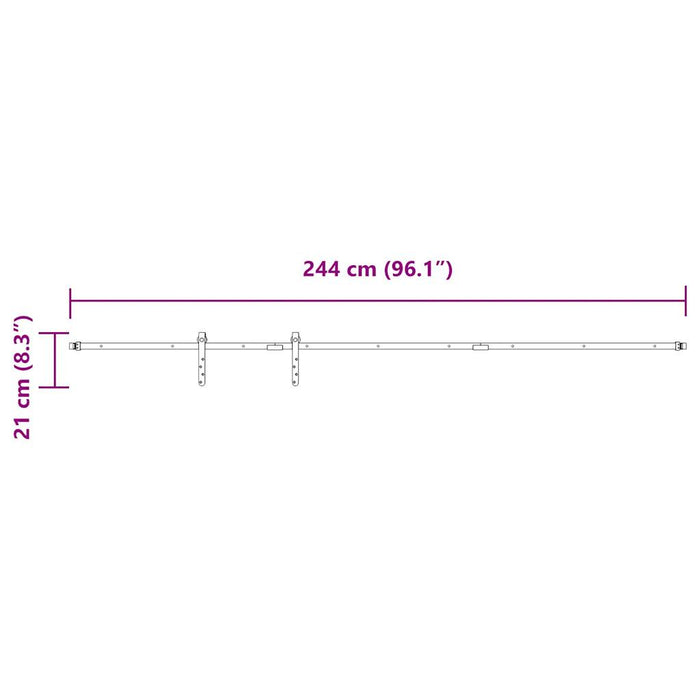 Set uși glisante pentru dulap 244 cm oțel carbon WALTI