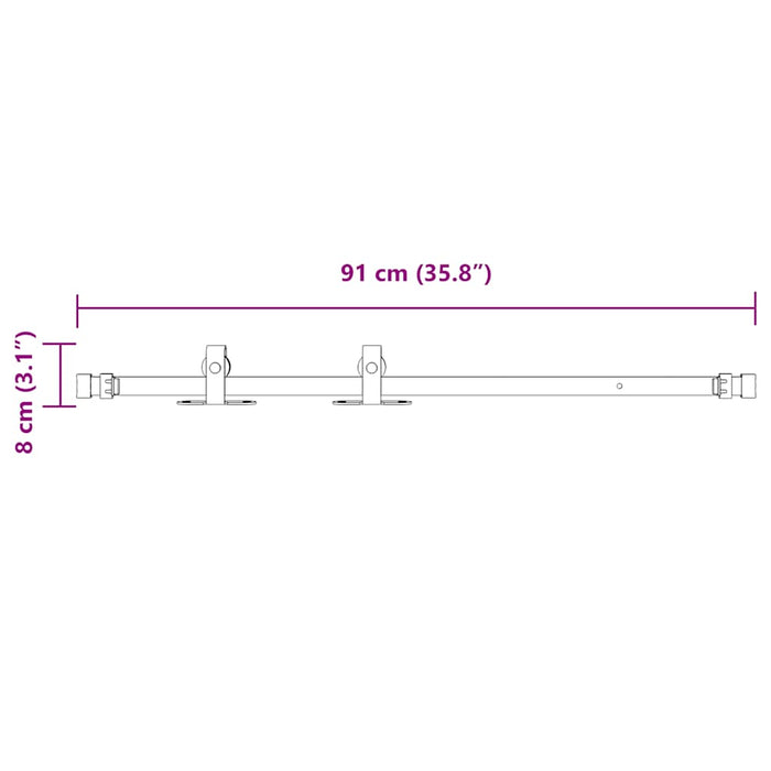 Set uși glisante pentru dulap 91 cm oțel carbon WALTI