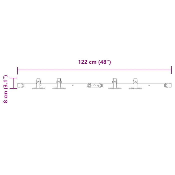 Set uși glisante pentru dulap 122 cm oțel carbon - WALTI WALTI