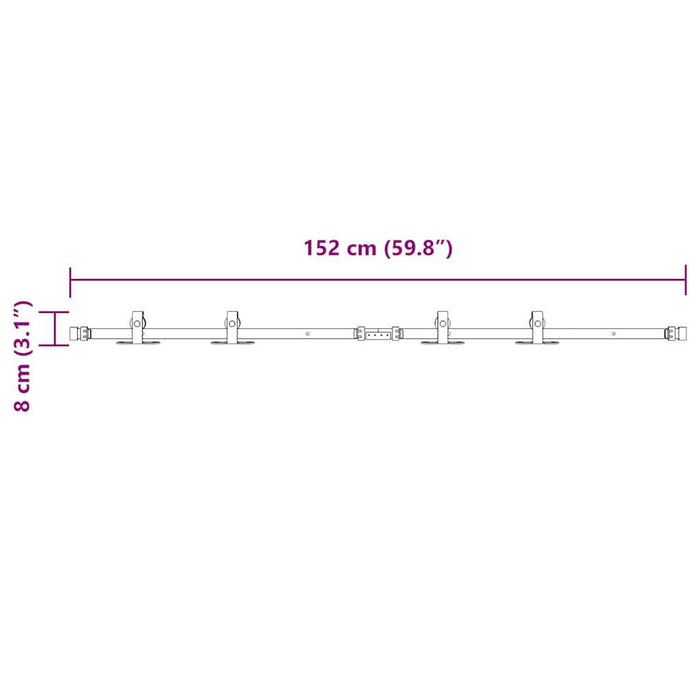 Set uși glisante pentru dulap 152,5 cm oțel carbon - WALTI WALTI
