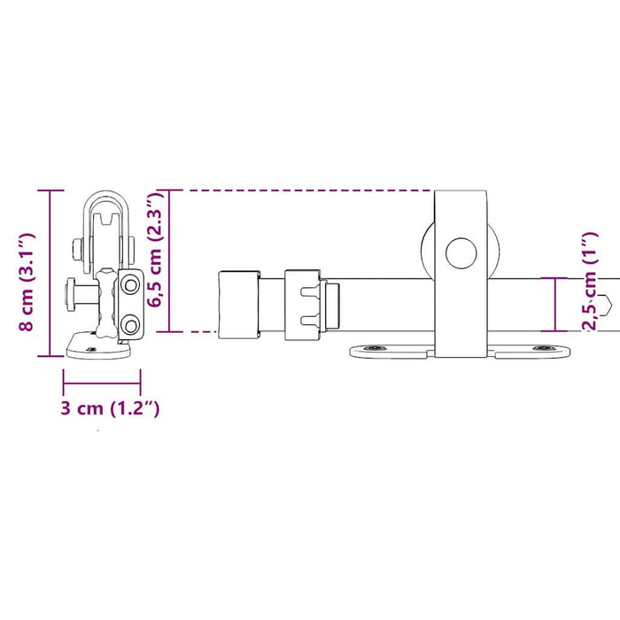 Set uși glisante pentru dulap 152,5 cm oțel carbon - WALTI WALTI