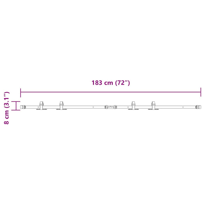 Set uși glisante pentru dulap 183 cm oțel carbon - WALTI WALTI