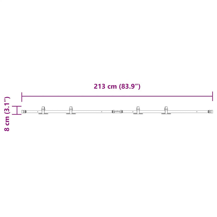 Set uși glisante pentru dulap 213 cm oțel carbon - WALTI WALTI