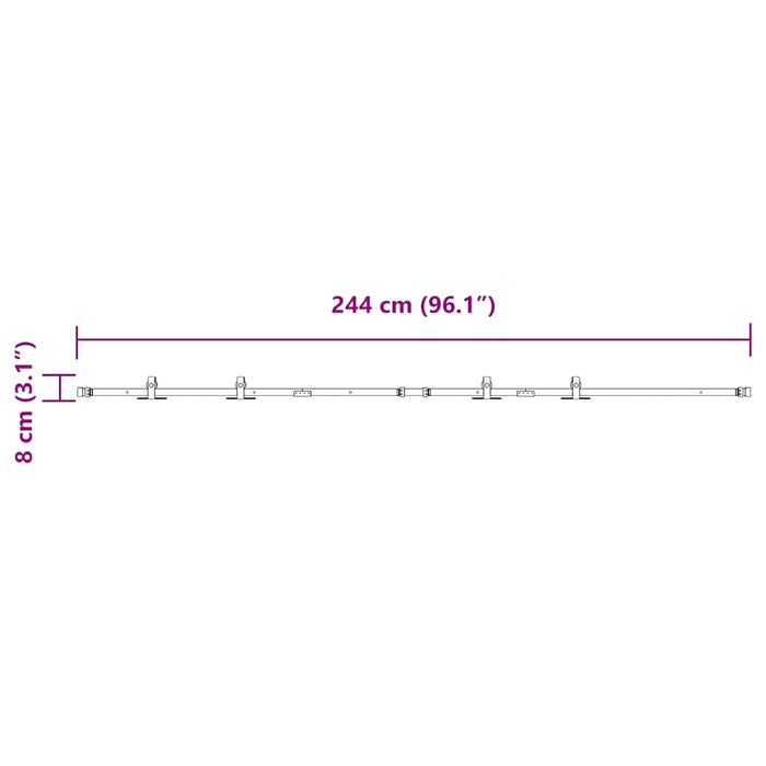 Set uși glisante pentru dulap 244 cm oțel carbon WALTI