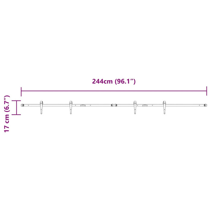 Set uși glisante pentru dulap 244 cm oțel carbon WALTI
