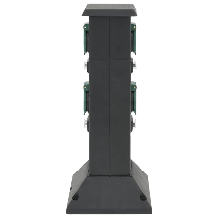 Coloană priză de exterior cu 4 căi, negru/verde, 16x16x39,5 cm - WALTI WALTI