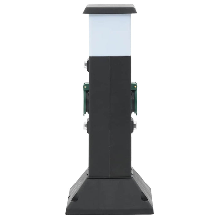 Coloană priză de exterior cu lampă/țăruș, 2 căi, 16x16x39,5 cm - WALTI WALTI