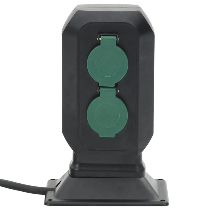 Priză de exterior cu țăruș și 2 căi, negru/verde, 15,5x11x24 cm - WALTI WALTI
